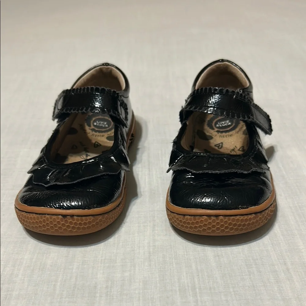 Livie & Luca Black Kids Shoes with Brown Sole